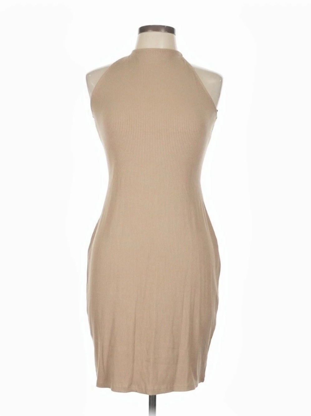 H&M Ribbed Halter-Neck Dress Beige Medium NWT
